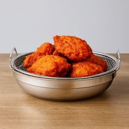 Khay lọc dầu SDFG, Chảo nhỏ giọt Tempura chống rỉ tròn, Tiện ích nhà bếp Lưới thép không gỉ có tay cầm Giỏ đựng nồi chiên không khí Trái cây 8