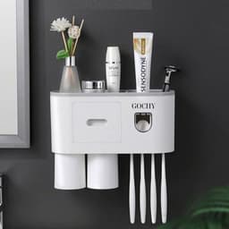 Bộ Nhả Kem Đánh Răng Tự Động GOCHY 2 Cốc, 2 Nhả Kem Dán Tường Tiện Lợi (Tặng Kèm Miếng Dán) 7
