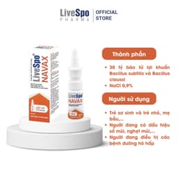 Xịt lợi khuẩn LiveSpo NAVAX - Giảm nguy cơ viêm tai mũi họng - Hộp 20ml 4