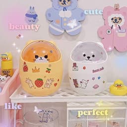 Thùng Rác Mini Có Nắp Để Bàn HOẠT HÌNH🍀FREESHIP🍀 1