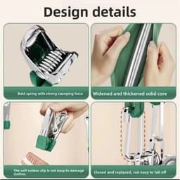 Móc bọc nhựa 20 kẹp​​ ​​Thép không gỉ, ​​Dụng cụ sắp xếp quần áo chống gió​​ TUIDO SHOP 7