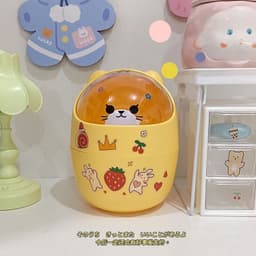 Thùng Rác Mini Có Nắp Để Bàn HOẠT HÌNH🍀FREESHIP🍀 5