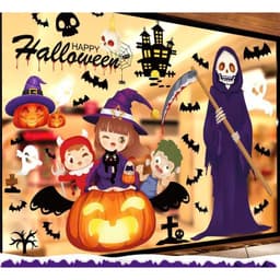 Decal HALLOWEEN - Hít tĩnh điện -Tổng hợp combo trang trí Halloween dán cửa kính lớn 2