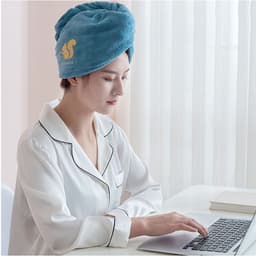 -(Khăn cao cấp)Khăn quấn tóc,lau Đầu Ủ Tóc Nhanh Khô Cho Nữ Mềm Mịn Thấm Hút Tốt 4