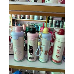 Cốc Giữ Nhiệt  Dung Tích 600ML Hoạ Tiết Mèo - Cún Dễ Thương Tặng Kèm Móc Khoá và Nút Bịt FREE SHIP 9