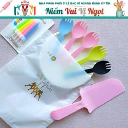 Set Dao Nĩa Dụng Cụ Cắt Chia Bánh Kem, Nĩa, Nến, Dĩa Giấy, Xẻng Bánh Sinh Nhật 3