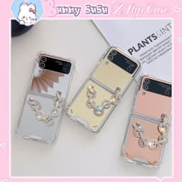 [CÓ SẴN] 3 màu -  Ốp Z Flip 8 - Flip 7 - Flip 6 - Flip5 5G tráng gương kèm dây đính đá siêu lấp lánh sang trọng 1