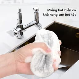 COMBO 3 Miếng Bọt Biển Rửa Chén Bát 3 Lớp JYoohome Giẻ Rửa Bát Đĩa Đũa Cọ Xoong Nồi Đa Năng Tạo Bọt 6