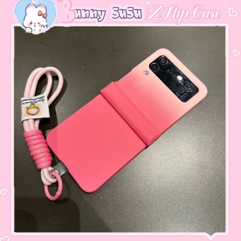 [CÓ SẴN] Nhiều màu - Ốp Z Flip 8 - Z Flip 5 - Flip7 5G màu pastel xinh xắn kèm dây vải chắc chắn + thanh bản lề