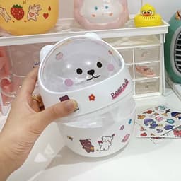Thùng Rác Mini Có Nắp Để Bàn HOẠT HÌNH🍀FREESHIP🍀 2