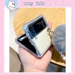 [CÓ SẴN] Ốp chống sốc Samsung Z Flip 3 - Z Flip4 - ZFlip3 - Flip4 5G dây ngọc sang trọng và pompom mềm mịn dễ thương 5