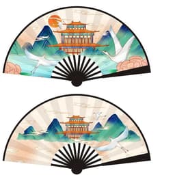 Quạt xếp nan 28cm phụ kiện trưng bày trang trí chụp ảnh cầm tay xinh xắn 5