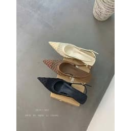 Giày Đế Bệt Mũi Nhọn 𝙔𝙐𝙇𝙄𝙉𝘼 Vải Lưới Hình Mắt Cáo Siêu Xinh hottrend 2026 - B20 5