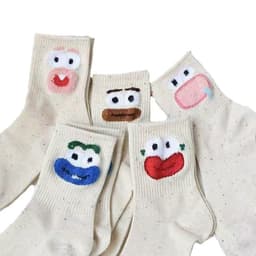 Set 10 Đôi Tất Cổ Ngắn Biểu Cảm Hài Hước Mặt Xấu Ngộ Nghĩnh Dễ Thương 5