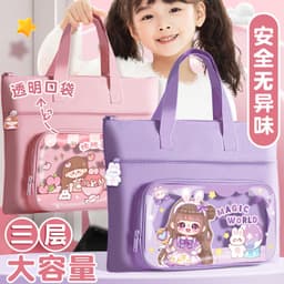 Túi Xách Học Thêm Cho Học sinh Vải Canvas Chống Thấm Nước Hình Cute 4