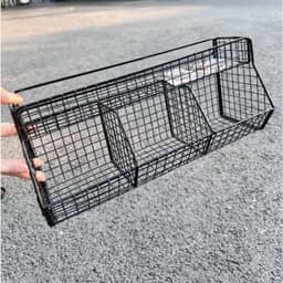 Kệ Inox 3 Ngăn 2 Tầng Lưới Treo Tường Nhà Bếp Và Nhà Tắm, Giỏ Đựng Đồ Lưới Tiết Kiệm Không Gian 7