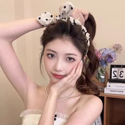 Bow Polka Dot Headband Nữ High Skull Top Mũ chống trượt 2