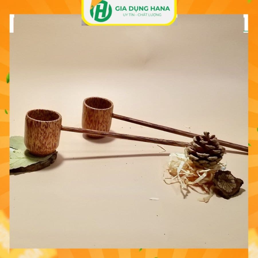 Gáo múc rượu gỗ dừa cao cấp, gáo dừa múc rượu hàng loại 1 dày dặn bền theo thời gian