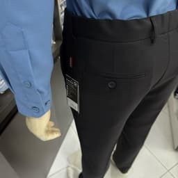 Quần âu nam Owen màu xanh tím than slim fit tăng đơ 2 cạp vải polyester nano QST262114PT 7
