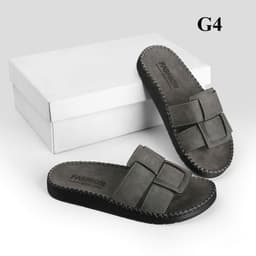dép quai ngang da sáp nam Fashion, kiểu dáng trẻ trung, đế đúc liền khâu chỉ toàn bộ chắc chắn G1 4