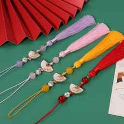 Tua Rua Bạch Phiến Gắn Quạt Cổ Trang - Phụ Kiện Treo Quạt Xếp, Quạt Tròn Họa Tiết Quạt Nhỏ Mini Cao Cấp 5