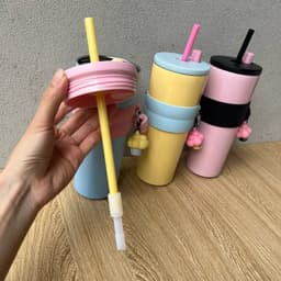 Ly Giữ Nhiệt FUN 710ml Inox 316 Cao Cấp Có Ống Hút Có Quai Xách Tiện Lới ( Tặng Kèm Móc Khóa Cute ) - B40 em.shoppp 4