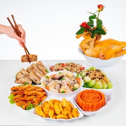 Bộ Bát Đĩa Hoa Mặt Trời Size To, Nhỏ 7 món bày mâm cỗ tiện lợi  nhựa cao cấp - Việt Nhật Plastic 3