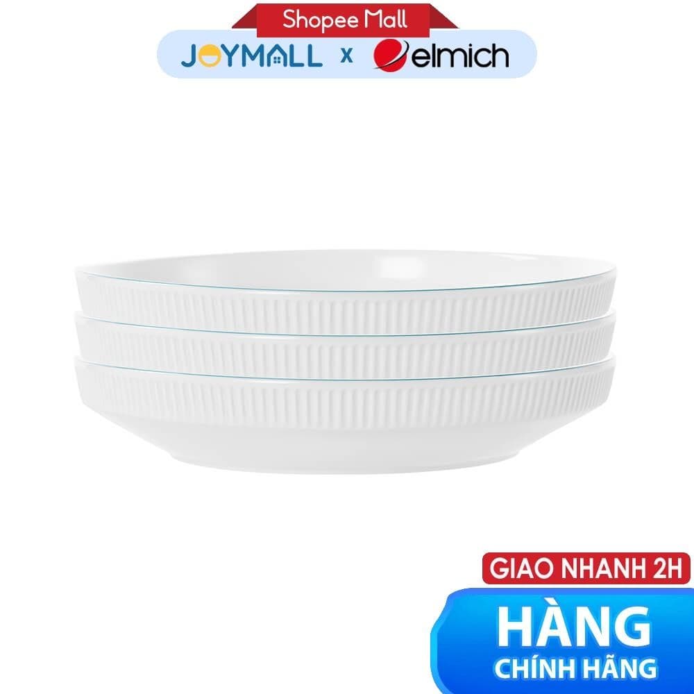 Bộ 3 đĩa tròn Elmich RoseDesign EL-0230, Hàng chính hãng, dùng được lò vi sóng, máy rửa bát -JoyMall
