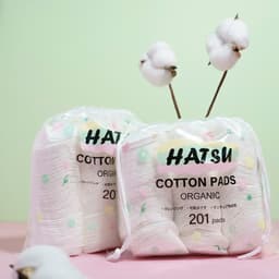 CB07 - Bông Tẩy Trang HATSU Cotton Pads ORGANIC 201M (Miếng Tròn) Dịu Nhẹ Cho Da Nhạy Cảm 2