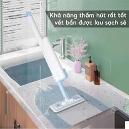 Cây lau bếp tự vắt mini phiên bản mới, lau bếp tiện lợi - dễ dàng vệ sinh không gian bếp, có gạt nước Đa năng 8