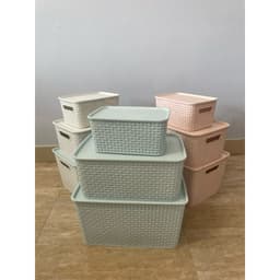 Giỏ Nhựa Có Nắp 3 Size Việt Nhật, Giỏ Đựng Đồ Đa Năng Tiết Kiệm Không Gian(MS: 3386/3387/3388) 4