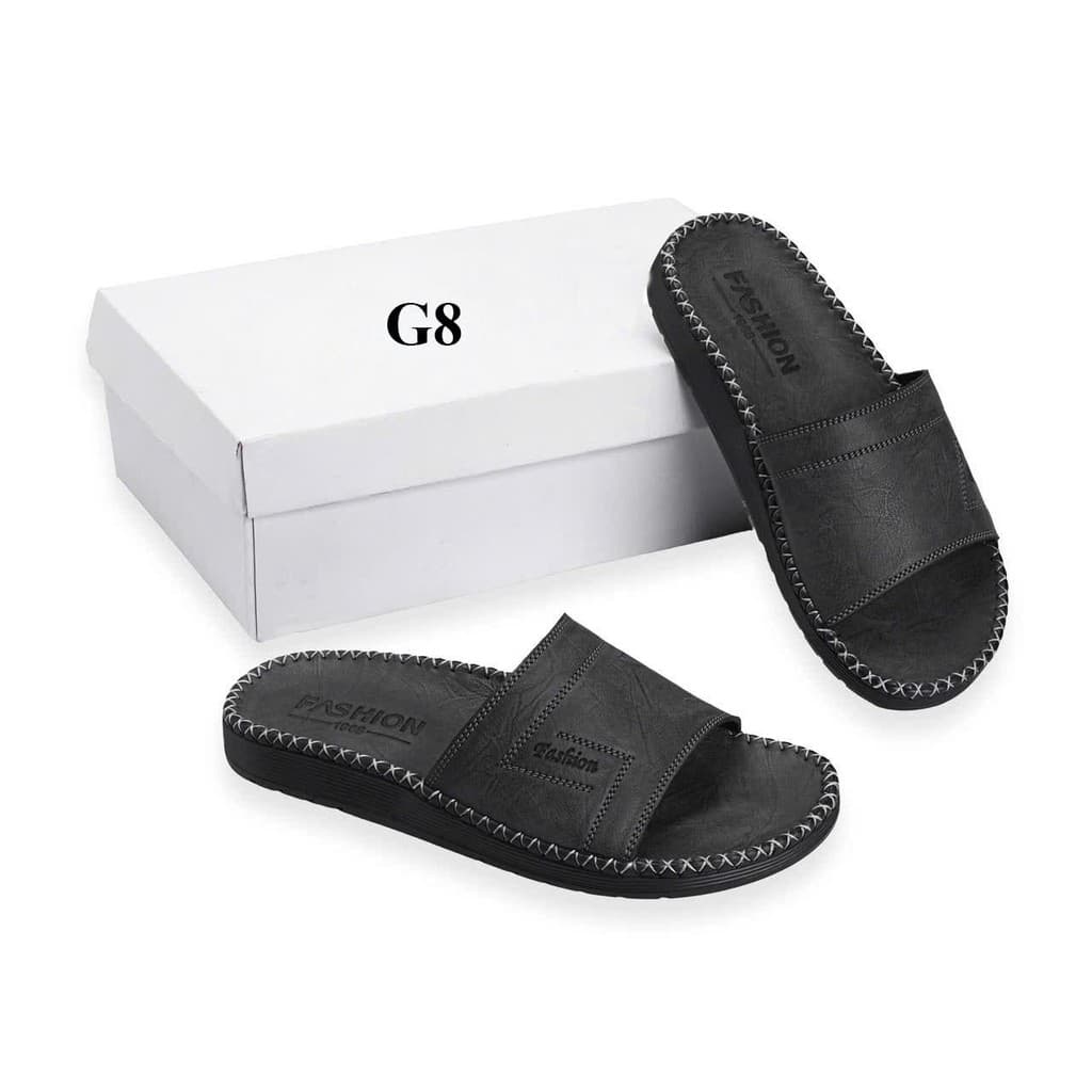 dép quai ngang da sáp nam Fashion, kiểu dáng trẻ trung, đế đúc liền khâu chỉ toàn bộ chắc chắn G8