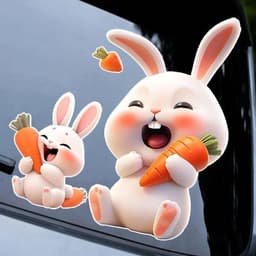 "Miếng Dán Hoạt Hình Thỏ Chống Trầy Xước Dành Cho Xe Hơi, Trang Trí Xe Điện" 4