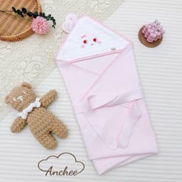 Chăn Ủ Xốp 4 Mùa Anchee Cho Bé Sơ Sinh Mẫu mới phối tai thú, chất liệu cotton xốp, kích thước 80 × 80cm. 5