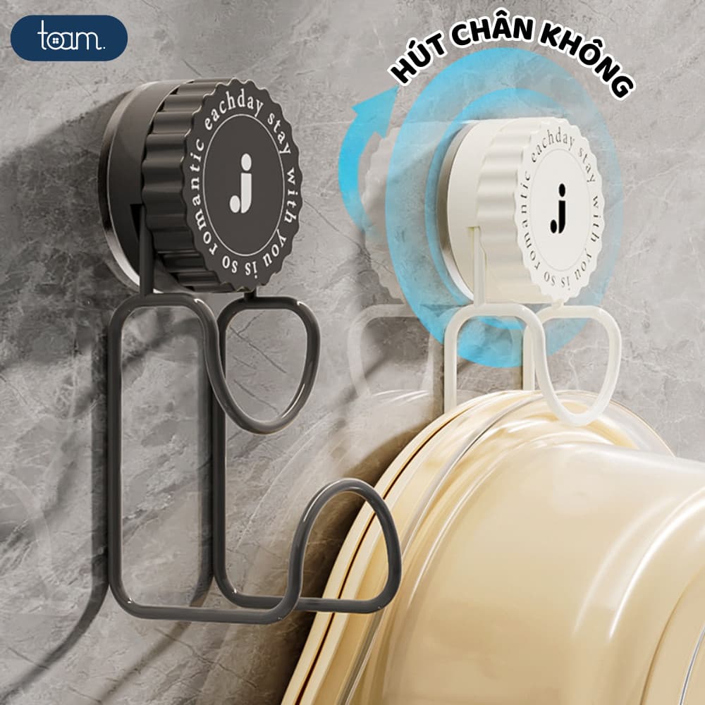 Móc Treo Thau Chậu Nhà Tắm Hút Chân Không Chịu Lực, Giá Cốc Hút Treo Đồ Đa Năng Không Khoan Đục Tiện Ích