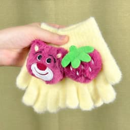 Găng tay len gấu dâu Cho Bé - Găng Tay Giữ Ấm Mùa Đông Họa Tiết Gấu Dâu Tây Cho Bé Gái 3-8 Tuổi MM-STORE 9