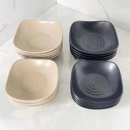 Combo 10 Đĩa nhựa vuông sâu Việt Nhật 2 size bé và trung, đĩa nhựa ABS cao cấp bền dày dặn nhà hàng 2