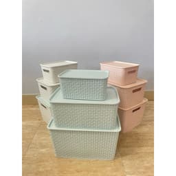 Giỏ Nhựa Có Nắp 3 Size Việt Nhật, Giỏ Đựng Đồ Đa Năng Tiết Kiệm Không Gian(MS: 3386/3387/3388) 5
