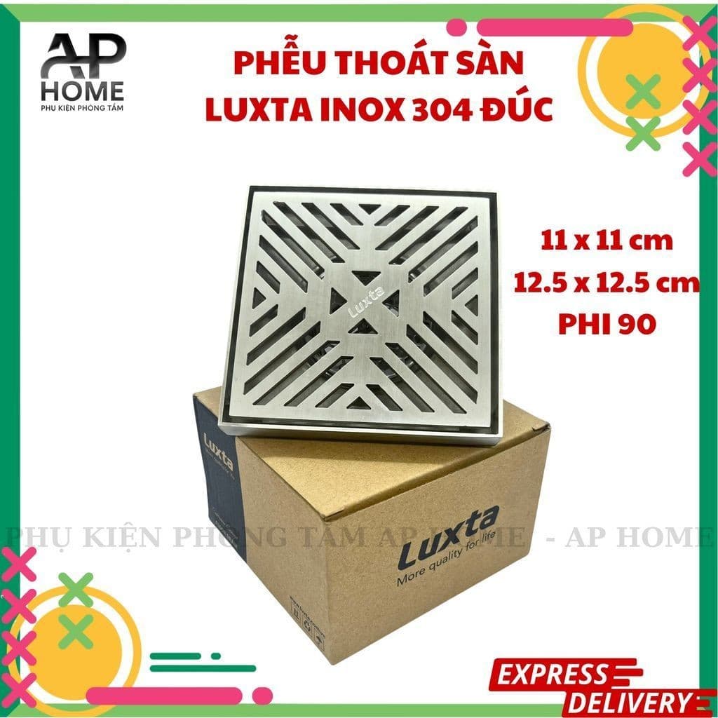 Phễu thoát sàn bằng INOX đúc cao cấp thương hiệu LUXTA siêu nặng - phụ kiện phòng tắm AP HOME