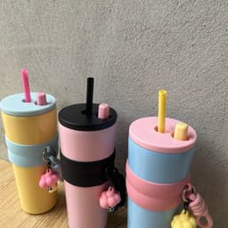 Ly Giữ Nhiệt FUN 710ml Inox 316 Cao Cấp Có Ống Hút Có Quai Xách Tiện Lới ( Tặng Kèm Móc Khóa Cute ) - B40 em.shoppp 3