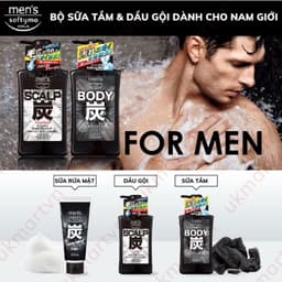 Dầu Gội, Sữa tắm Than Hoạt Tính Chăm Sóc Da Dầu Dành Cho Nam Softymo Kose Nhật Bản 550ml 4