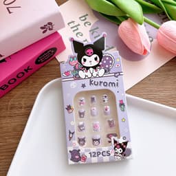 Bộ 12 Miếng Dán Móng Tay Sanrio Kids 12 Tờ, Móng Tay Bấm Hoạt Hình Dễ Thương Cho Bé Gái 9