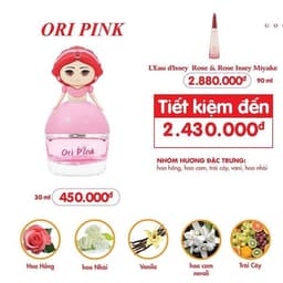 Nước Hoa Bé Gái Ori Pink - Purple - Blue - Yellow (30ml) - DỄ THƯƠNG, NGỌT NGÀO, ĐÁNG YÊU 3