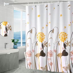 Shower Curtain Waterproof and Mildew-Proof Thickened Bathroom Curtain Set Bathroom Punch-Free Partition Curtain Door Window Hanging 0W5O 1