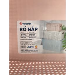 Giỏ Nhựa Có Nắp 3 Size Việt Nhật, Giỏ Đựng Đồ Đa Năng Tiết Kiệm Không Gian(MS: 3386/3387/3388) 3