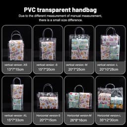 Túi quà tặng bằng nhựa trong suốt nhiều kích thước có tay cầm / Túi đóng gói Tote quà tặng PVC mềm 7