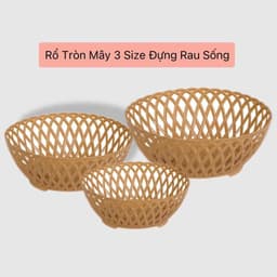 Combo 5,10 Rổ nhựa tròn kiểu dáng đan mây Việt Nhật đủ size, rổ đựng rau, hoa quả nhà hàng khách sạn 8