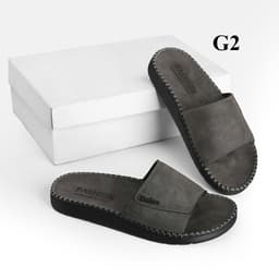 dép quai ngang da sáp nam Fashion, kiểu dáng trẻ trung, đế đúc liền khâu chỉ toàn bộ chắc chắn G1 2
