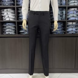 Quần âu nam Owen màu đen regular fit tăng đơ 2 cạp vải  polyester nano QRT262108PT 5