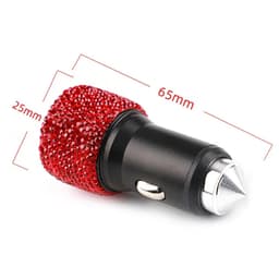 Mới Bling USB Sạc Xe Hơi 5V 2.1A Cổng Kép Nhanh Adapter Màu Hồng Trang Trí Ô Tô Kiểu Dáng Xe Kim Cương Phụ Kiện Xe Hơi Nội Thất Cho Người Phụ Nữ 6